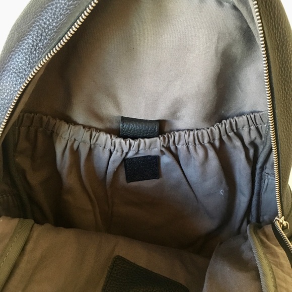 Black leather backpack